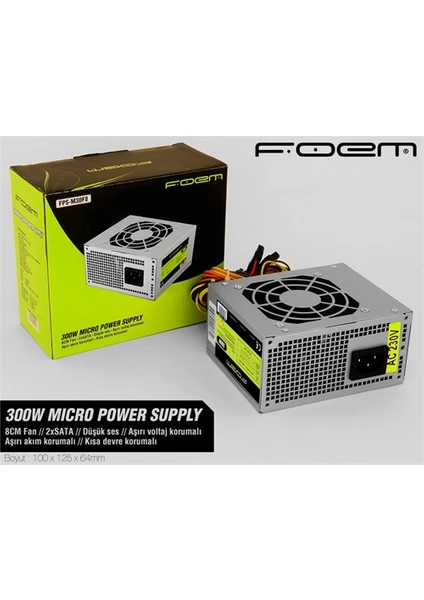 Foem FPS-M30F8 300W 8cm Fan 2xsata Micro Atx Psu