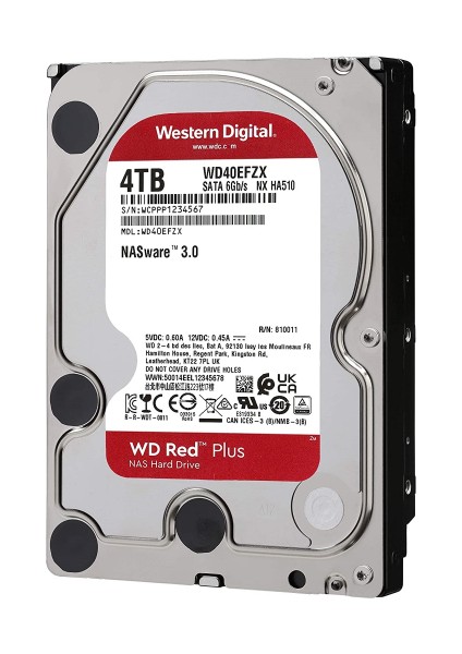 Red Plus WD40EFZX 3,5" 4tb, 128MB, 5400 Rpm, 7/24-Nas-Server HDD