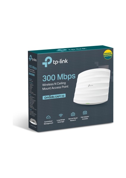 EAP110 Omada 1port Poe 300MBPS, 2,4ghz, Tavan Tipi, Pasif Poe, Access Point