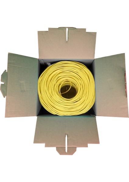 Cat6-Box 23AWG 0,57MM Utp Cat6 Kablo 305M Sarı