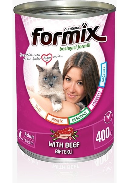 Beef & Liver /Sığır Etli Ve Ciğerli Konserve Kedi Maması 400Gr