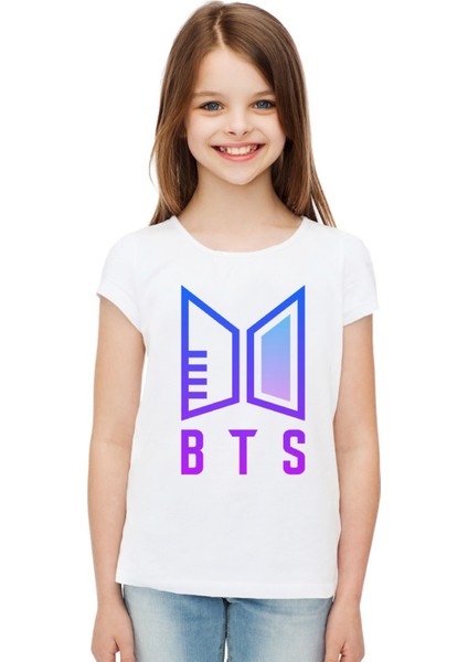 K Pop Bts Baskılı Kız Çocuk T-Shirt Tişört
