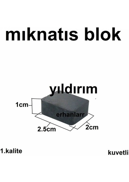 10 Adet Mıknatıs Blok 20 x 25 x 10 Küp