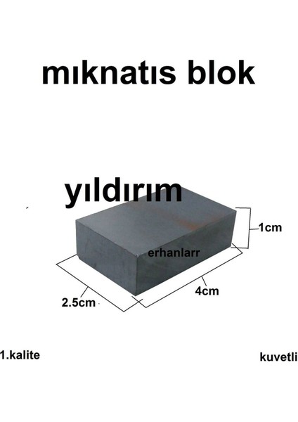 10 Adet Mıknatıs Blok 40 x 25 x 10 Küp