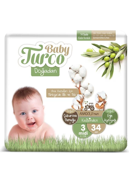 Baby Turco Dogadan Jumbo Mıdı 3 beden 34 adetli