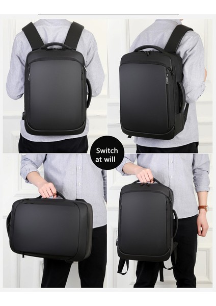 15.6 Inç USB Şarj Portlu Suya Dayanıklı Laptop Sırt Çantası - Siyah (Yurt Dışından) fiyatları