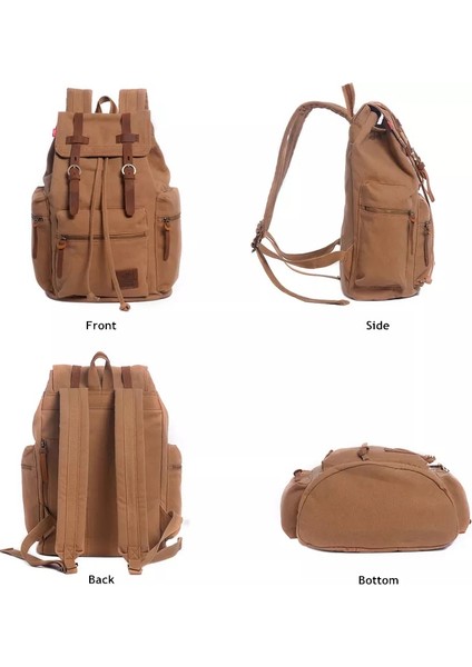Erkek Kanvas Deri Sırt Çantası Seyahat Yürüyüş Outdoorrucksack Sırt Çantaları 14 Inç Dizüstü Bilgisayar Büyük Sırt Çantası Okul Için (Yurt Dışından) modelleri
