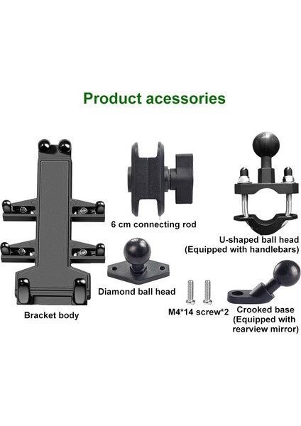 U Şekilli Motosiklet Telefon Tutucu 6.5-10.2 Cm-Siyah (Yurt Dışından) fiyatları