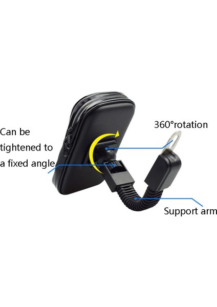 Motosiklet-Bisiklet Su Geçirmez Cep Telefonu Braketi 5.5 Inç-Siyah (Yurt Dışından) fırsatları