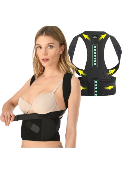 Unisex Dik Durus Korsesi Bel Sırt Omuz Korsesi Dik Durma Aparatı