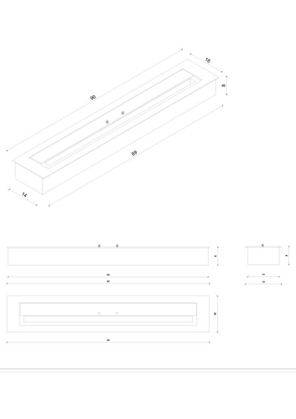 90 Cm Burner Bacasız Şömine modelleri