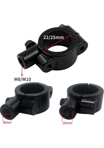 6 Adet Motosiklet Gidon Ayna Tutucu M8 22MM (Yurt Dışından) modelleri