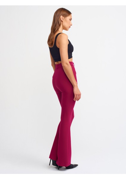 7962 Ispanyol Paça Pantolon-Magenta