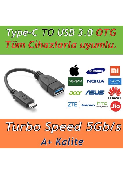 Type-C USB 3.0 Çevirici Otg Kablo
