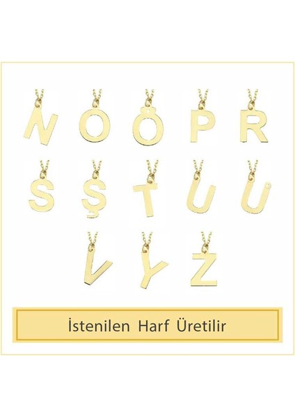 14 Ayar Altın F Harfli Kolye modelleri