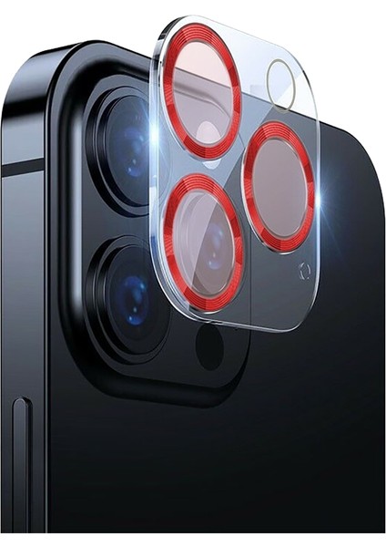 Apple iPhone 12 Pro Max 3D Pro Kamera Koruyucu Kırmızı
