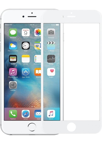 Curved Ceramic Iphone 7/8/se Beyaz Nano Ekran Koruyucu