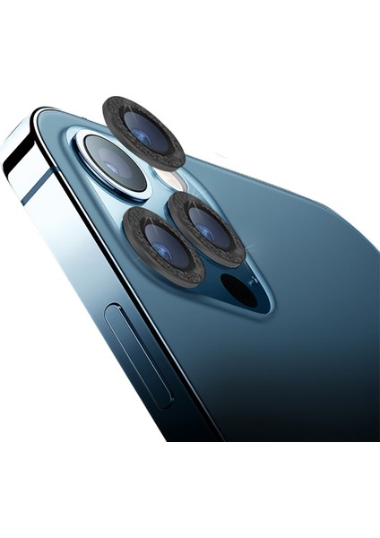Apple iPhone 12 Pro Max Diamond Kamera Koruyucu Siyah