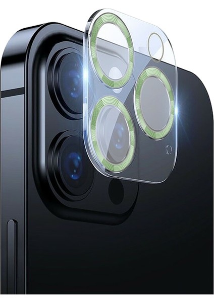 Apple iPhone 12 Pro 3D Pro Kamera Koruyucu Açık Yeşil
