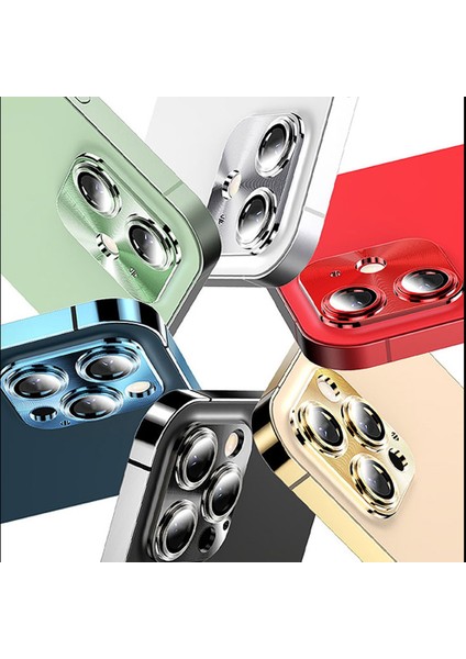 Apple iPhone 12 Pro Max 360 Metal Kamera Koruyucu Açık Yeşil fiyatları