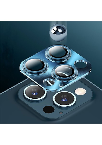 Apple iPhone 12 Pro Max 360 Metal Kamera Koruyucu Açık Yeşil modelleri