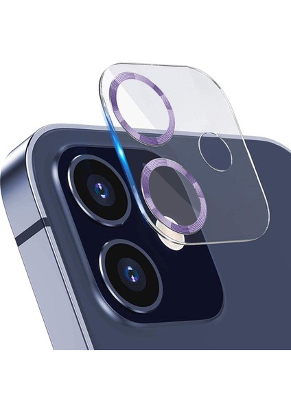 Apple iPhone 12 3D Pro Kamera Koruyucu Lila