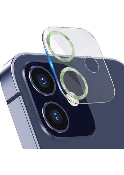 Apple iPhone 12 3D Pro Kamera Koruyucu Açık Yeşil