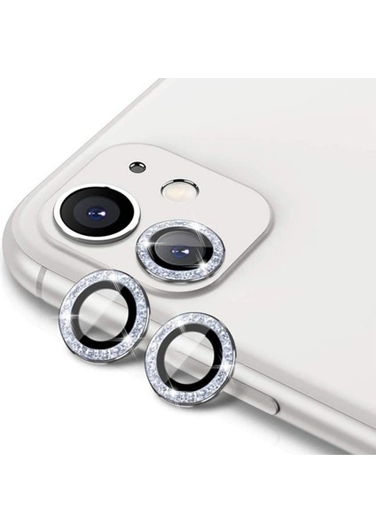 Apple iPhone 11/12 Mini Diamond Kamera Koruyucu Karışık Yeşil fiyatları