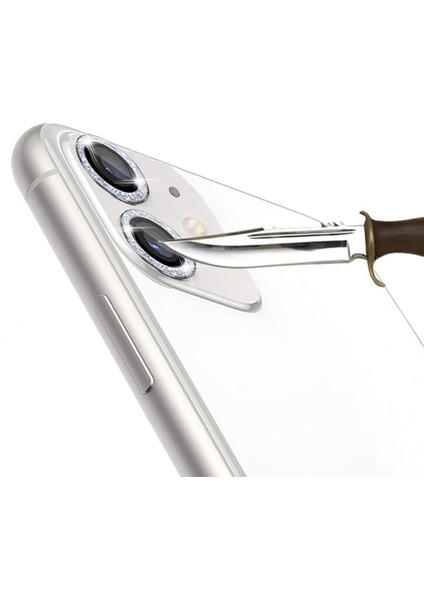 Apple iPhone 11/12 Mini Diamond Kamera Koruyucu Karışık Yeşil modelleri