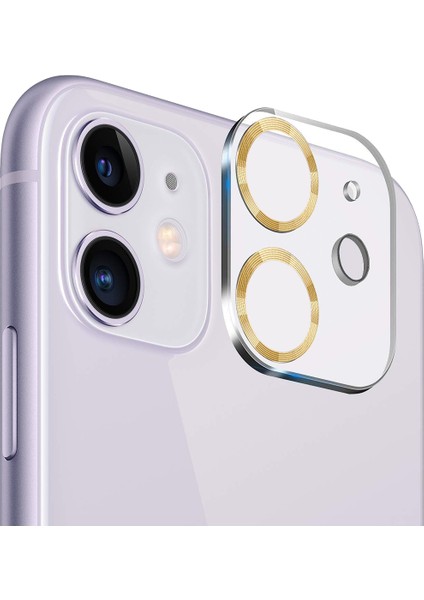Apple iPhone 11/12 Mini 3D Pro Kamera Koruyucu Gold