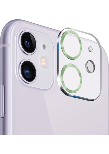 Apple iPhone 11/12 Mini 3D Pro Kamera Koruyucu Açık Yeşil