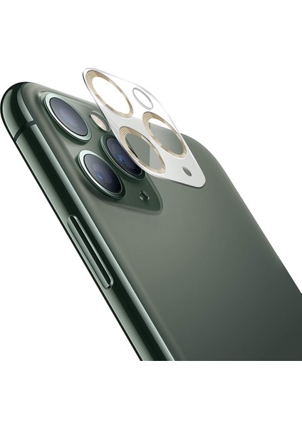 Apple iPhone 11 Pro/11 Pro Max 3D Pro Kamera Koruyucu Retro Gold