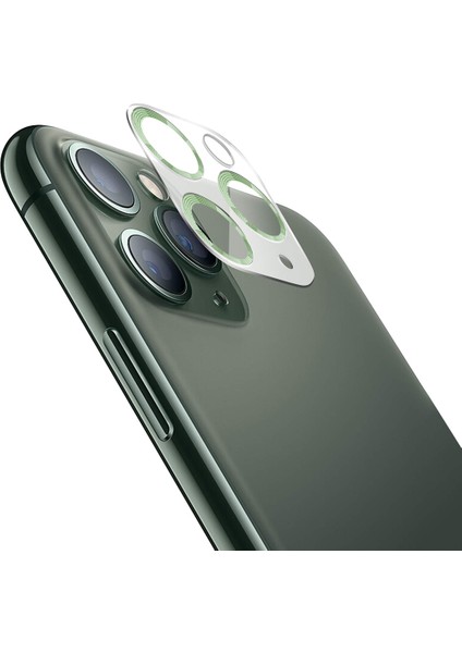 Apple iPhone 11 Pro/11 Pro Max 3D Pro Kamera Koruyucu Açık Yeşil