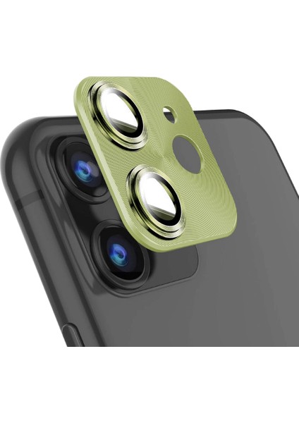 Apple iPhone 11 Pro/11 Pro Max 360 Metal Kamera Koruyucu Açık Yeşil