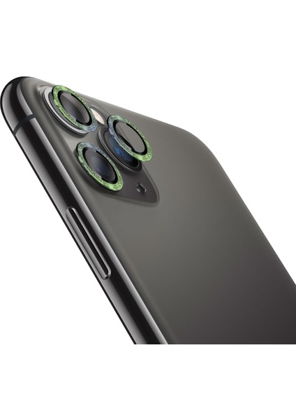 Apple iPhone 11 Pro Max Diamond Kamera Koruyucu Karışık Yeşil