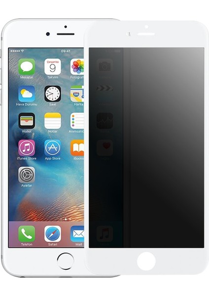 Privacy Iphone 7/8 Plus Beyaz Ekran Koruyucu