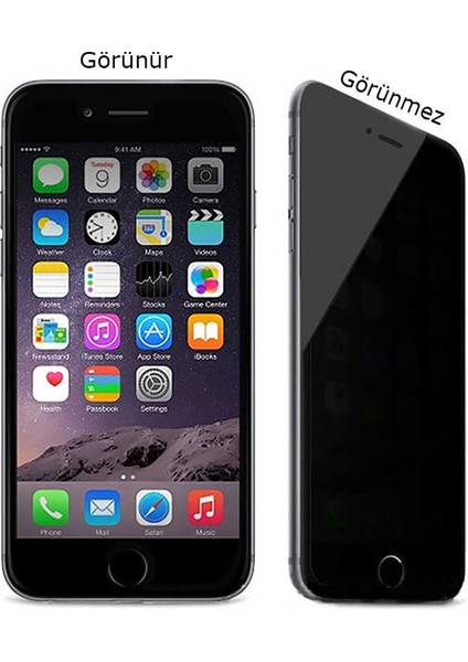 Apple Canpay Apple iPhone X-Xs 5.8 Uyumlu Ekran Koruyucu Gizlilik Filtreli Tam Kavisli Hayalet Cam
