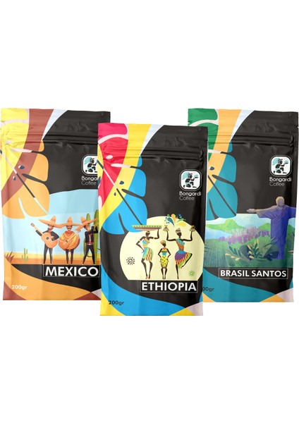 Santos Etiyopya Meksika Filtre Kahve 3 x 200 gr