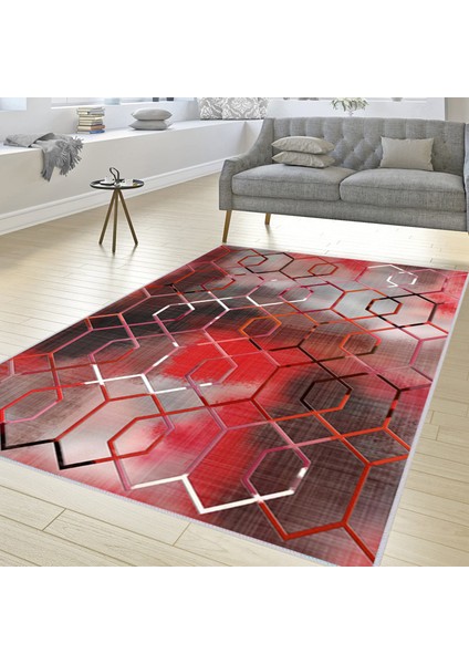 Dijital Baskı Yıkanabilir Kaymaz Taban Salon Halısı RVG1538-HT1394