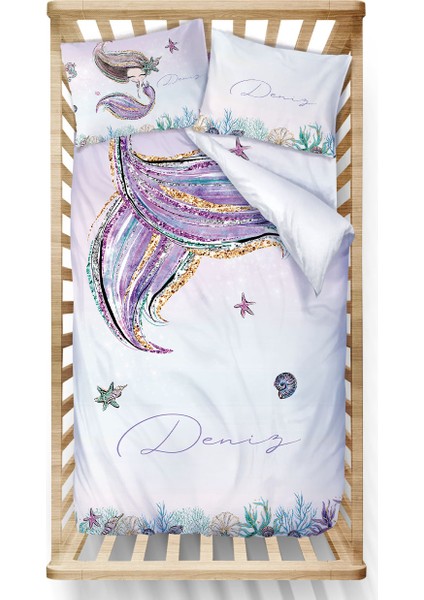 İsme Özel Pamuk Saten Bebek Nevresim Takımı - For Baby