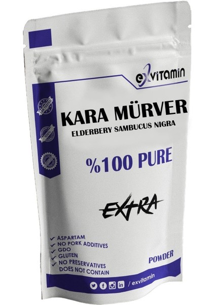 Elderbery Sambucus Nigra Karamürver Extract Powder Toz 50 gr