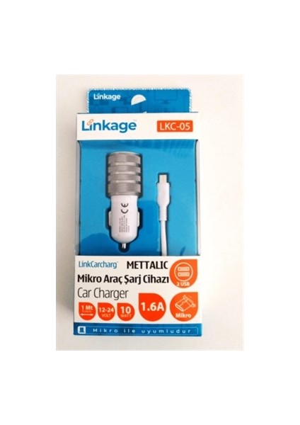 Metal Mikro 1.6A/12-24V/10W 2xusb 1mt Şarj Kablosu Lkc-05