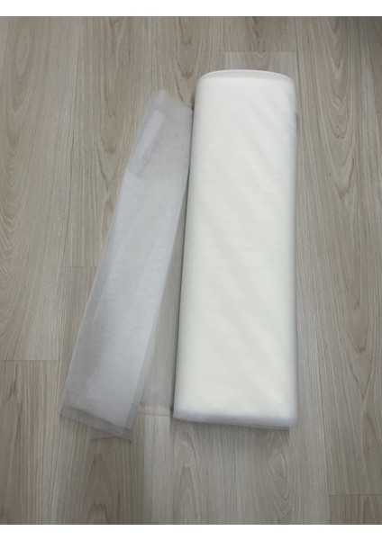 Beyaz Düz Tül Kumaş 100x300 cm Tek Parça – Düğün, Nişan, Kına ve Parti Dekorasyonu İçin Süsleme Kumaşı