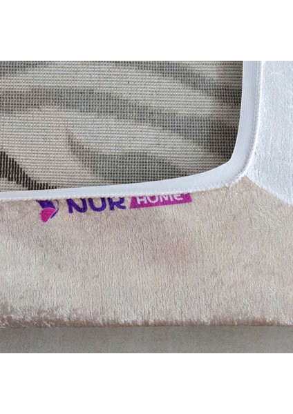 Nur Home Pudra-Gri Süngerli Kadife Lastikli Halı Örtüsü, Nrh-62 fırsatları