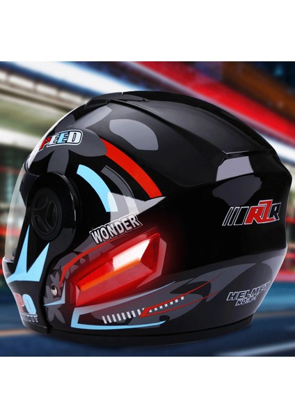 Tam Yüz Flip Up Motosiklet Kask Motocross Helm Hafif Off-Road Kırmızı (Yurt Dışından)