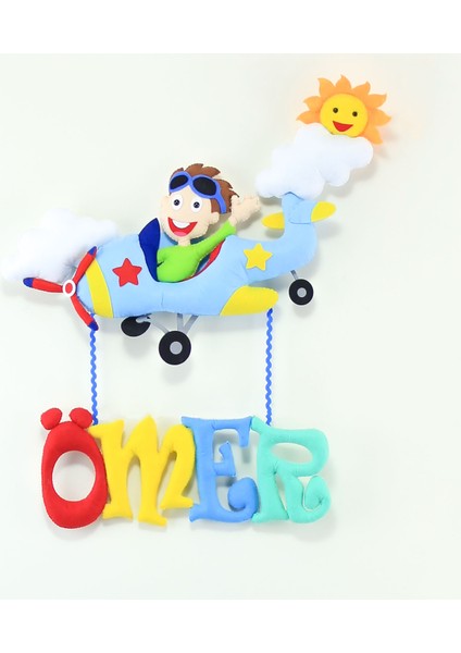 Ömer Isimli Uçak Erkek Bedek Odası Kapı Süsü