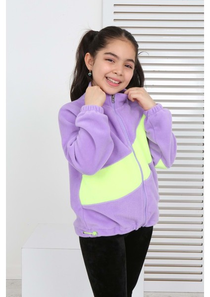 Toontoy Kız Çocuk Blok Renkli Polar Hırka modelleri