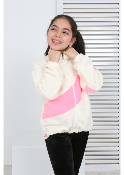 Toontoy Kız Çocuk Blok Renkli Polar Hırka fiyatları