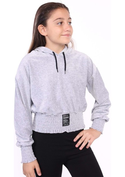 Toontoy Kız Çocuk Kapüşonlu Kadife Sweatshirt