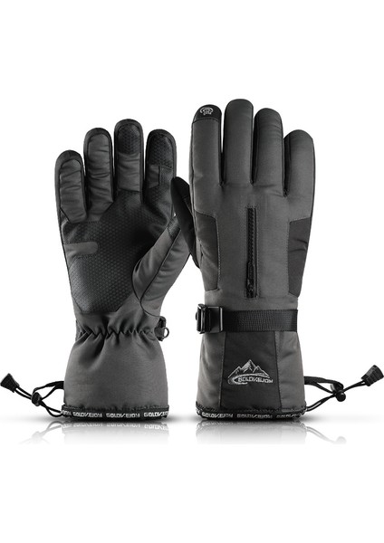 Gri Rüzgar ve Su Geçirmez Kayak Eldivenleri (Yurt Dışından)